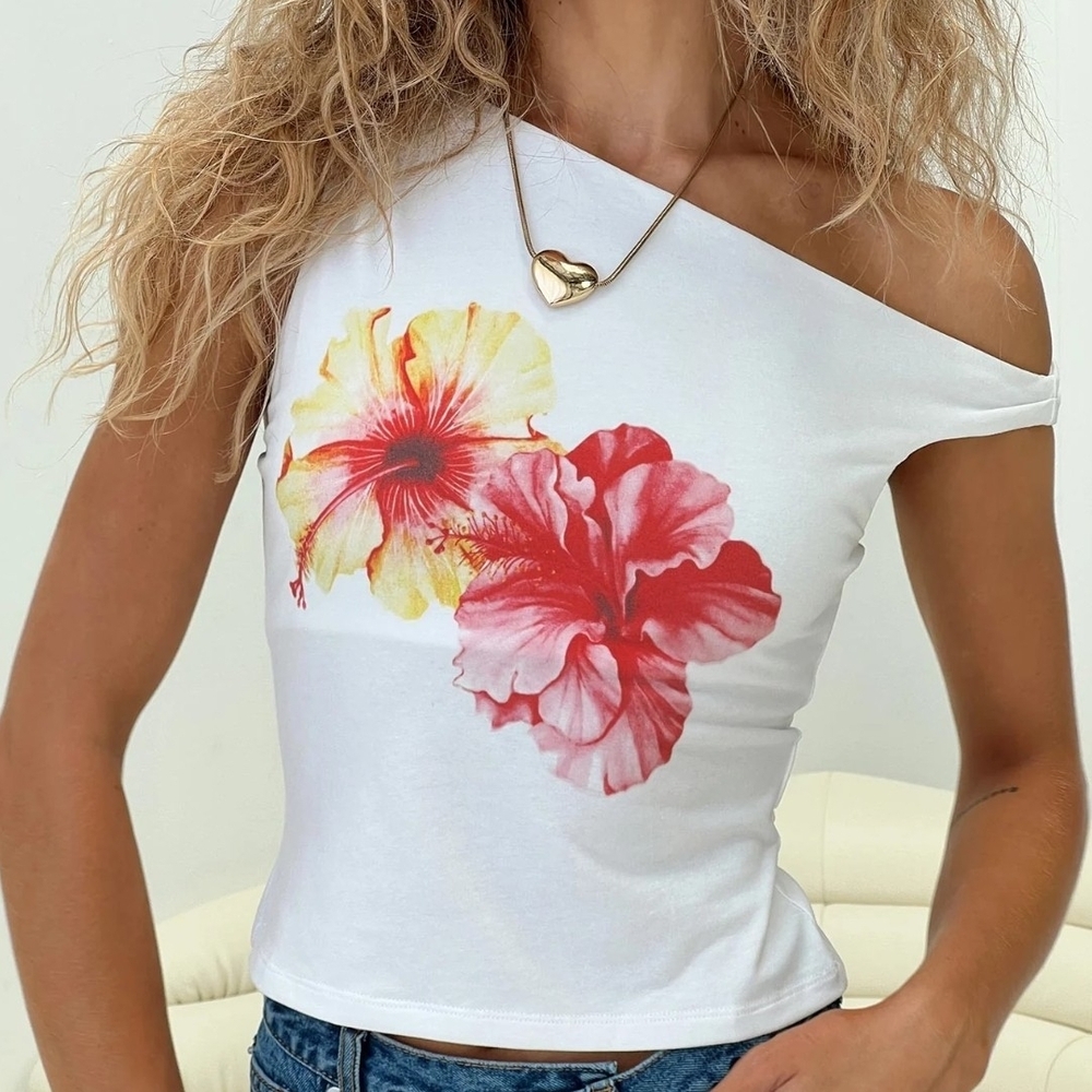 Princess Polly Edwardi Hibiscus Top White